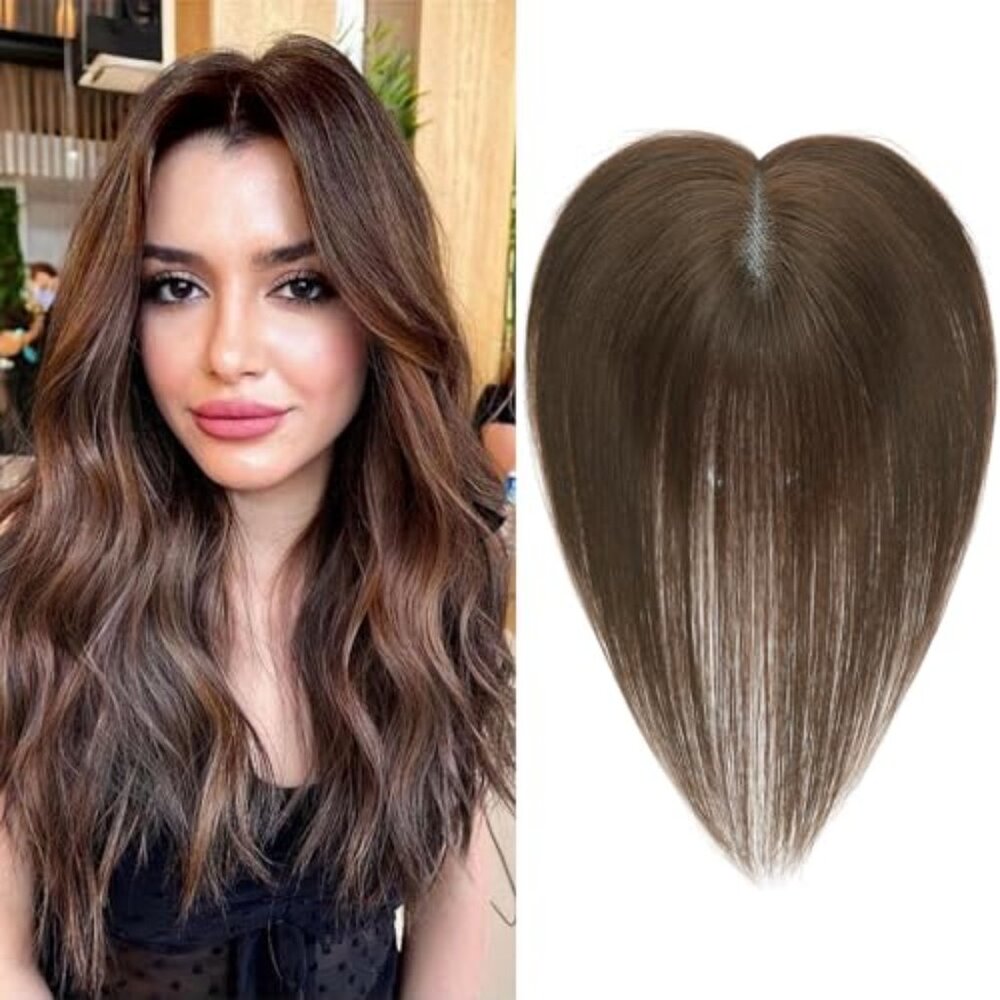 Hair Toppers for Women Real Human Hair 360°3D Cover Human Toppers for Women Clip